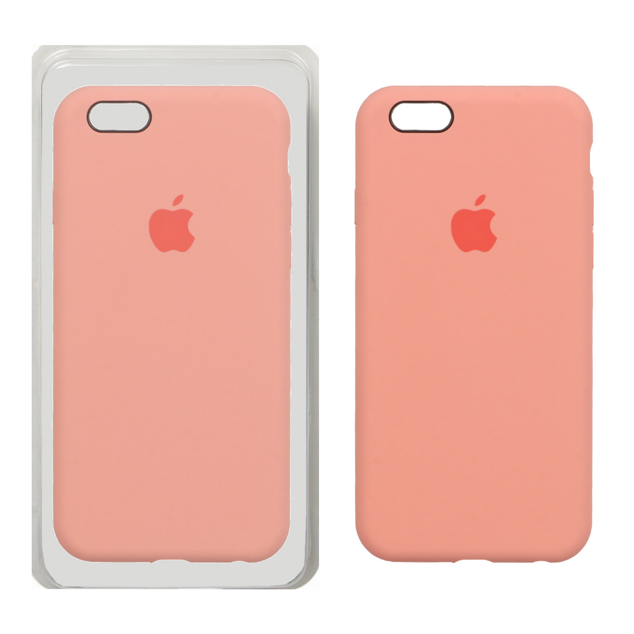 قاب سیلیکونی پاک کنی اورجینال Apple iPhone 6 / iPhone 6s - صورتی کرم (پک اصلی)